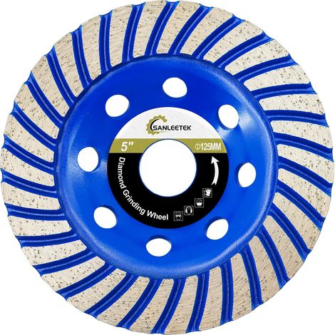 Meule Assiette Diamantée 125mm Turbos Rangée Diamant à Meuler Béton pour Polir et Nettoyer Granit Marbre Maçonnerie Pierre Artificielle Béton Meuleuse D'angle (1/5)