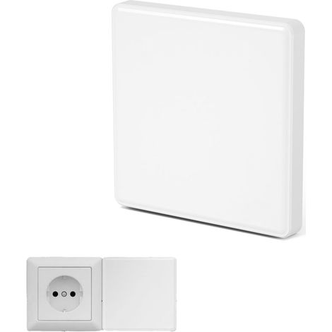 2 Pcs Plaques Murales Vierges, 8.6 X 8.6 Cm Cache Prise Electrique Cache Interrupteur Mural Cache Prise Murale Double Plaque Murale Vierge Pour Prises Ou Interrupteurs Inutilisés (Blanc) (1/5)