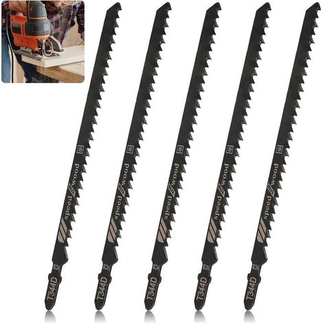 5pcs T744D Professional 180mm Jigsaw Blades for Cutting Wood and Metal Jigsaw Accessory Compatible with Bosch, Metabo etc (1/5)