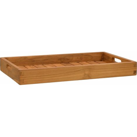 Serviertablett 60x35 cm Massivholz Teak