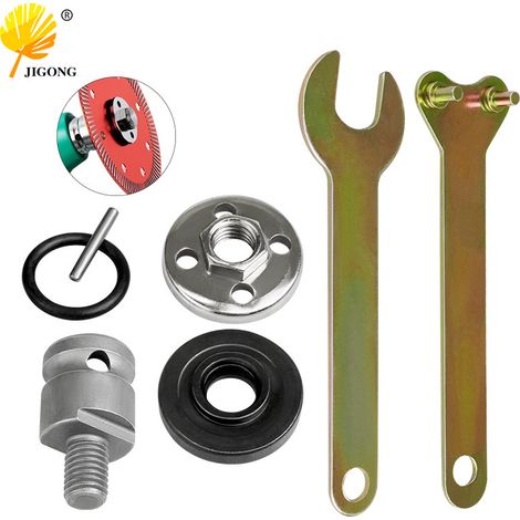 Kit d'adaptateurs pour meuleuse d'angle avec plateau de pression et clé électrique (1/5)