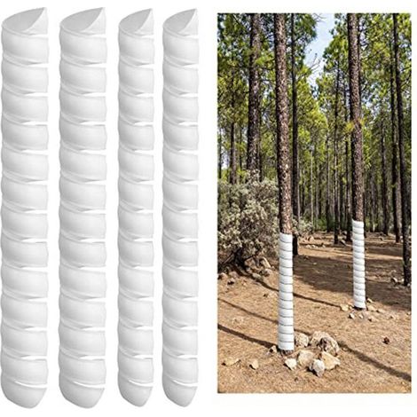 4 pièces (4 cm 40 cm + 5 cm 40 cm) protecteurs de tronc d'arbre, housses de protection contre la croissance de l'écorce des plantes, accessoires de jardin rétractables en plastique résistant aux int (1/5)