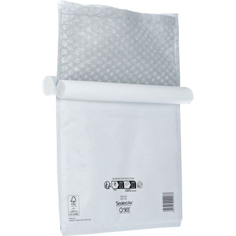 Sealed Air Enveloppes Rembourrées Mail Lite 180x260 mm Blanches Paquet de 100 Pièces