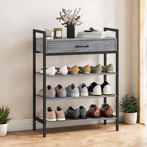 Meuble à chaussures coloris gris 70 x 30 x 87,6 cm (1/5)