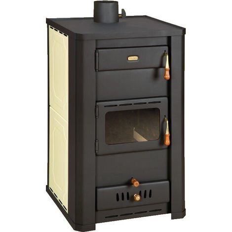 Prity – Poêle à bois hydraulique 21 kW – Chaudière intégrée 29 L – Émissions réduites CO 1034 mg/Nm³ – Classe A – Pour bois sec