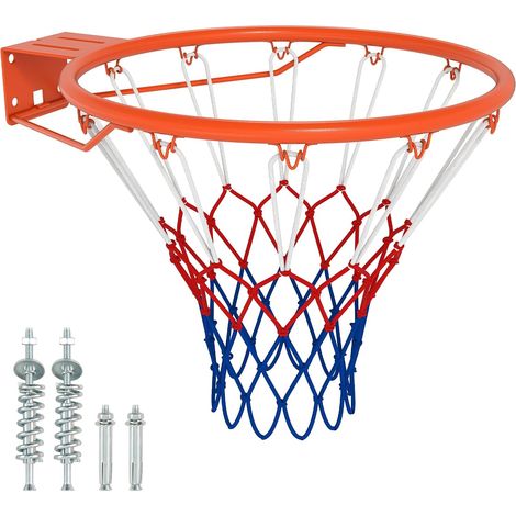 Cerceau Basketball 45cm - Acier Et Polyester - Double Ressort - Intérieur Extérieur - Noir Orange (1/5)
