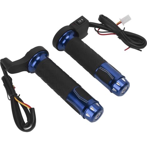 2-teilige elektrisch beheizbare Griffe, 22 mm Aluminiumlegierung, Winter-Handheizung für Motorrad-/Rollerlenker, 12–14 V, Blau (1/5)