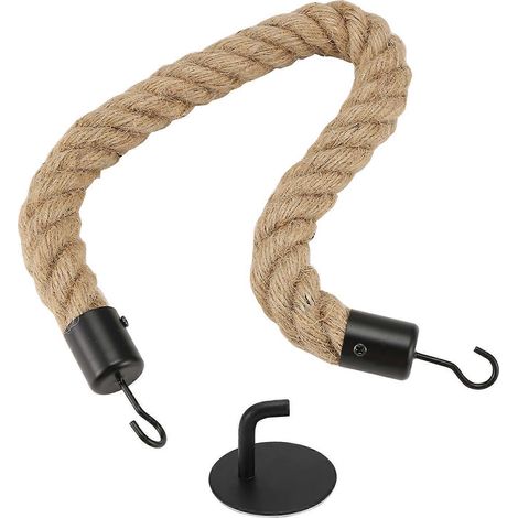 Porte-rouleau de papier toilette vintage en jute noir, avec cordelette, pour la décoration de la salle de bain. (1/5)