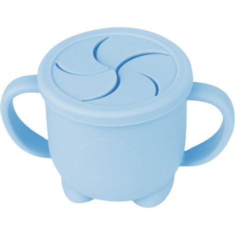 Gobelet à goûter en silicone pour tout-petits avec couvercle amovible anti-fuites pour un nettoyage facile. Matériau : silicone. (1/5)