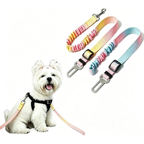 2 Pièces Ceinture Chien Voiture, Laisse Voiture pour Chien Réglable, Accessoires de Voyage pour Chiens et Chats (1/5)