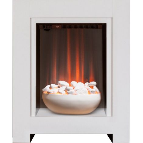 Adam Monet White Electric Fire Fireplace Surround Wood Heater Flame Effect Suite (1/5)