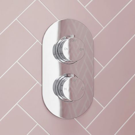 Signature Reflex Thermostatic 2 Outlet Concealed Shower Valve Double Handle - Chrome (1/3)