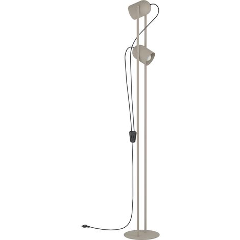 Piantane - Lampade Da Terra Moderno Tilston Acciaio Marrone 2 Luci E14 Ip20