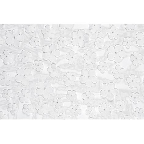 Camino de mesa de flores, blanco, 26 x 500 cm (1/3)