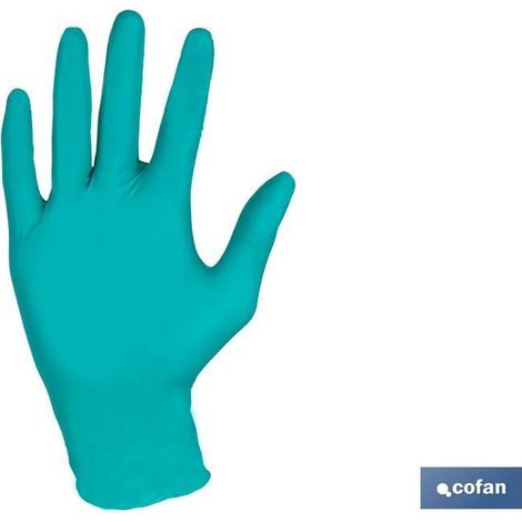 Guantes de nitrilo verdes estériles 100 uds, protección fitosanitaria y sin polvo (1/4)