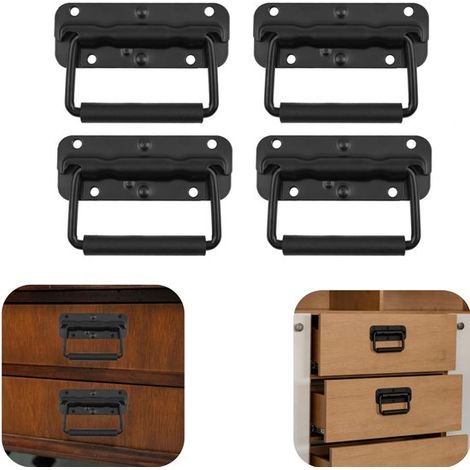 Poignées de remplacement lot de 4 - poignées de valise et caisse à outils à visser, antirouille, 4,1 x 12 cm (1/5)