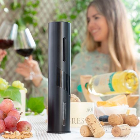 InnovaGoods 8435527819279 Cavatappi elettrico con accessori per vino, plastica (1/5)