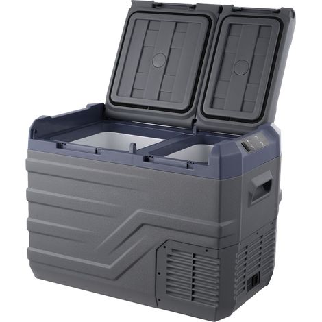 Réfrigérateur de voiture 32L, zone double portable, congélateur -20°C à 20°C, 12/24V DC et 100-240V AC, idéal camping, van, extérieur. (1/5)