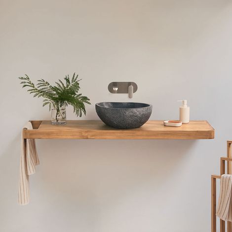 SKLUM Hängendes Badezimmermöbel-Set 130x45 cm aus Teakholz Neill (1/5)
