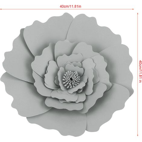 Blumendekoration aus grauem Seidenpapier, elegante DIY-Idee für Geburtstag, Hochzeit, Party, Wandschmuck, handgefertigtes Blumenset, festliche Dekoration. (1/5)