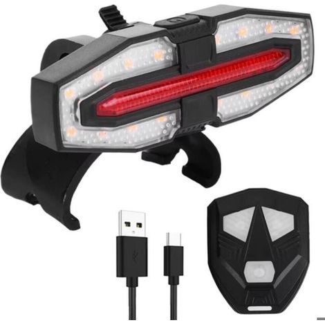 Feu arrière clignotant pour trottinettes électriques, rechargeable par USB avec télécommande (1/5)