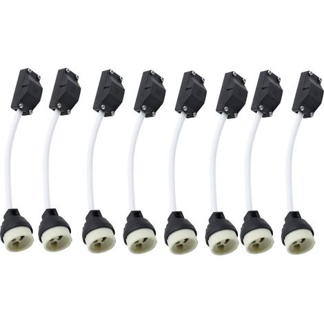8 Pièces Douilles GU10 en Céramique avec Connecteur Câble 2A 250V Douille de Lamp GU10 Socket Adaptateur de Base avec Câbles Isolés pour Lampes LED Ampoules Halogène CFLSpots Encastrables (1/5)