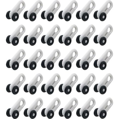 Vorhangschienen-Doppelrollenhalterung aus Kunststoff, Vorhanggleiter, Zubehör für Vorhangschienen mit 13 mm Raddurchmesser (15 Stück) (1/5)
