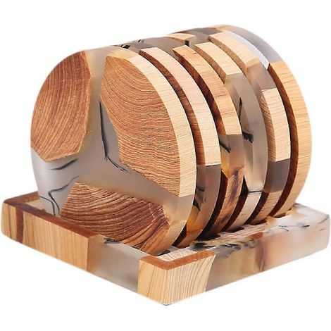 Lot de 6 dessous de verre en résine réutilisables et résistants à la chaleur, pour la décoration de la vaisselle et du plan de travail de la cuisine. (1/5)