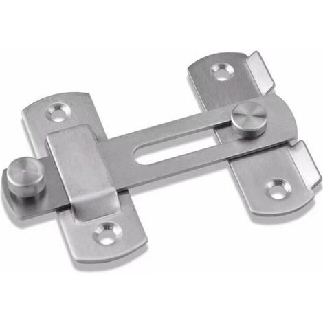 Ulisem Verrou de Porte Coulissante Serrure de Porte Loquet à Bascule Boulon de Verrouillage de Boucle avec Vis pour Porte, Fenêtre, Placard et Jardin, Finition Brossée en Alliage de Zinc(S) (1/5)