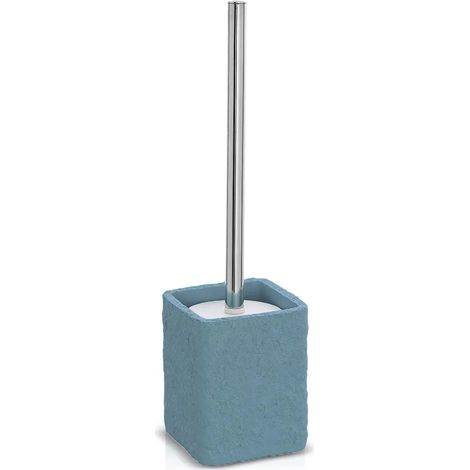 Scopino bagno da appoggio turchese cobalto in resina effetto pietra (1/5)