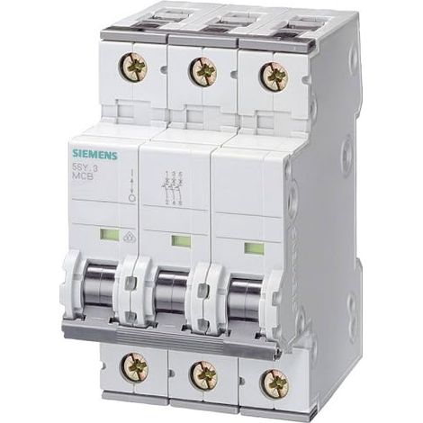 Siemens Interruptor automático 400V 10kA, 3 polos, C, 32A, T=70mm, 5SY43327