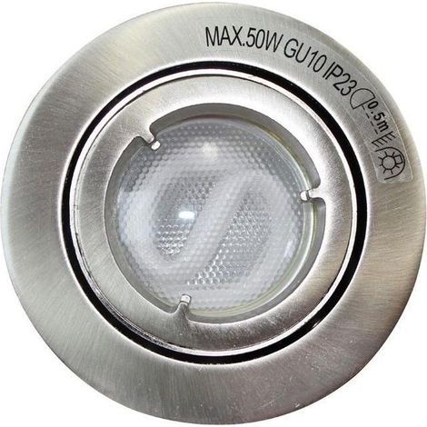 Empotrable basculante con bombilla de bajo consumo GU10 de 13W (50W máximo 230V) IP23 fabricado en aluminio color níquel