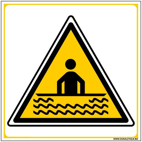 Panneau DANGER IMMERSION (C1346) - Adhésif - 125 x 125 mm