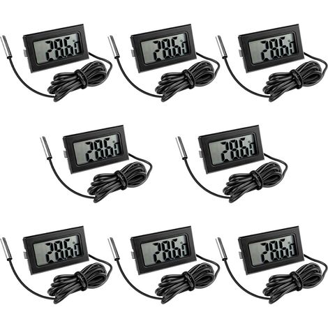 Sollbry 8 Pcs Thermomètre Frigo Digital, Sonde Temperature avec Écran LCD,Numérique Thermomètre Température avec Sonde de Température Capteur Testeur (1/5)