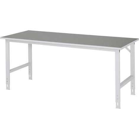 Table de travail Tom Rau LxPxH 2000x800x760-1080mm, plateau de travail en linoléum (1/5)
