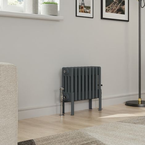Warmehaus Traditional 4 Column Anthracite Radiator Cast Iron Style Radiators 300x425mm
