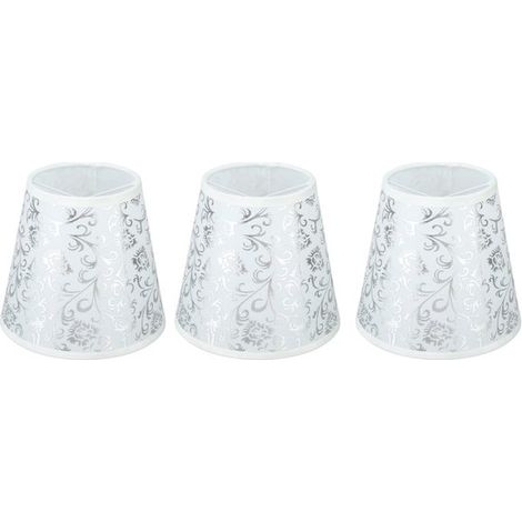 Abat-jour en tissu argenté avec fixation à clip, compatible avec les ampoules E14 – lumière douce, convient aux suspensions et aux lampes de table. (1/5)