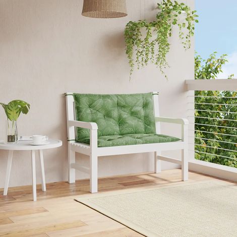 Gartenbankkissen Set von 2 mit Blattmuster