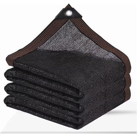 Tissu d'ombrage Filet d'ombrage de Jardin avec œillets Couverture d'ombrage extérieure pour pergola, terrasse, Plantes, Serre, poulailler, Noir, taux d'ombrage de 90%(2x5m) (1/5)