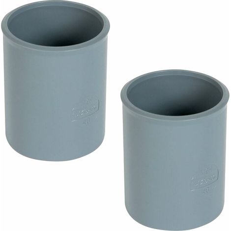 2x manchon à butée femelle femelle diamètre 50mm PVC raccord connecteur tube tuyau plomberie