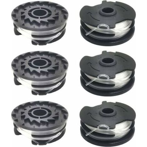 Lot de 6 bobines de fil de rechange pour coupe-bordure LIDL Parkside PRTA 20-Li A1, B2, C3, PRT 550 A1, A3, PRT 300 A1 (1/4)
