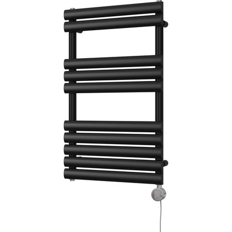Omeara - Black Electric Towel Rail H825mm x W500mm 300w Thermostatic (1/3)