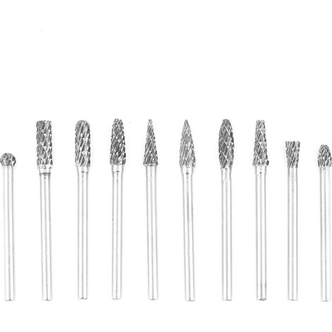 Satz mit 10 rotierenden Fräsern aus Wolframkarbidstahl für die Metallbearbeitung (34 mm) (1/5)