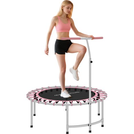 Trampoline fitness Ø102 cm guidon réglable cadre acier (1/5)