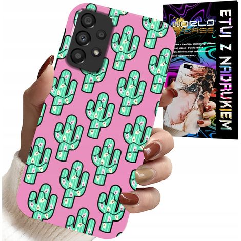 Custodia per Samsung Galaxy A53 5G - cactus, cactus su sfondo rosa + lamina (1/5)