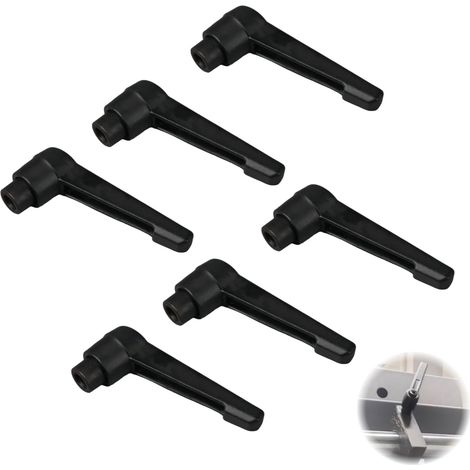 Leviers de Serrage Réglables M6,Lot de 6 Poignées Métalliques à Filetage Intérieur/Extérieur,poignée réglable M6,handle adjustable,Pour Machines-Outils,Soudure et Équipements Industriels (1/5)