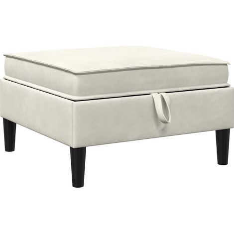 Pouf con Storage Crema Velluto vidaXL (1/5)