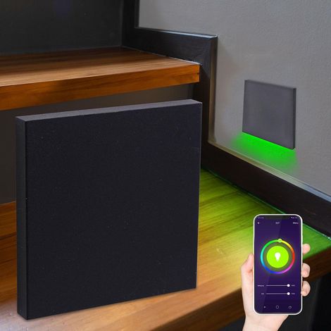 LED Treppenleuchte eckig schwarz - Lichtfarbe: Smart Tuya RGB CCT 3W - Lichtaustritt: Kato (1/5)