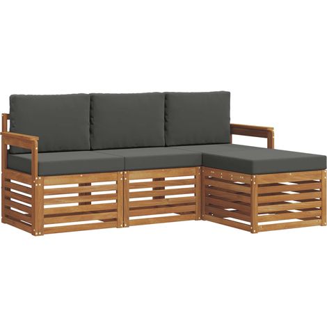 Outdoor Sofa Set with Cushion 4 pcs Natural and Anthracite vidaXL (1/5)