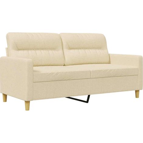 Sofá de 2 plazas de tela color crema 140 cm vidaXL